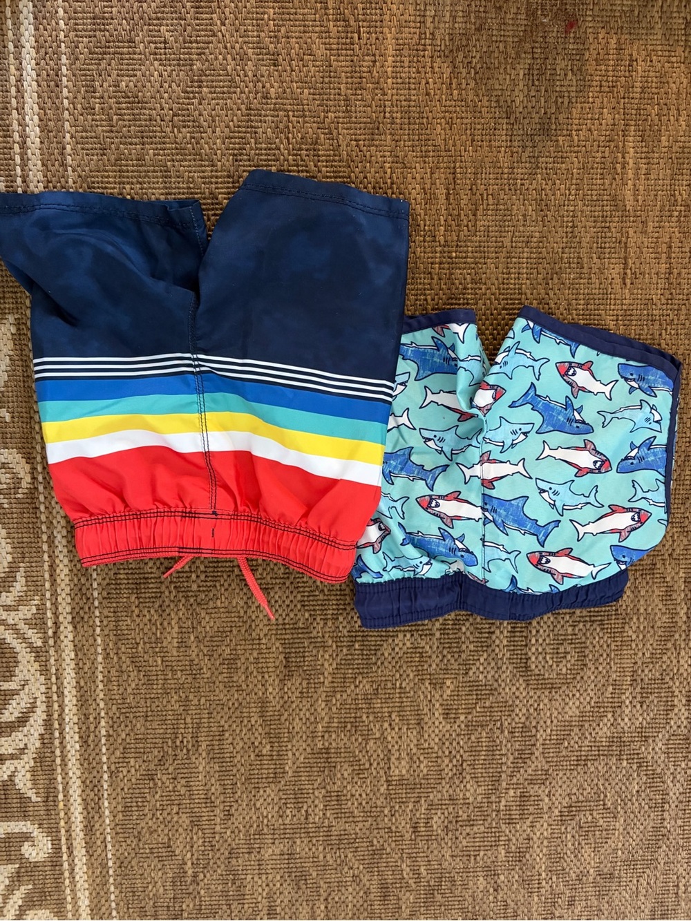 ☀️2T Swimsuit bundle L.L.Bean Cat & Jack Old Navy, rashguard, 2 swim trunks, hat - Picture 7 of 9
